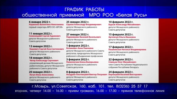 Мозыре продолжают работать общественные приемные для обсуждения проекта новой Конституции Республики Беларусь