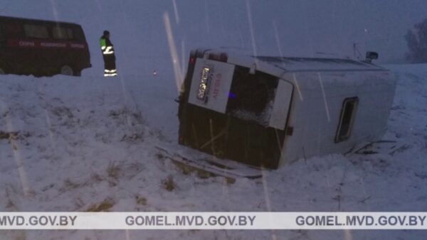 В Светлогорском районе мозырская маршрутка вылетела в кювет